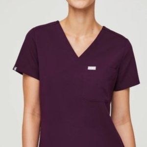 Figs Deep Purple Catarina Scrub Top